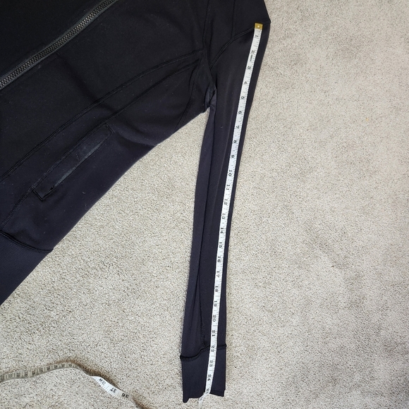 Lululemon Daily Practice Jacket Full Zip Black Hooded Sweatshirt Hoodie Size 6 - Picture 9 of 15